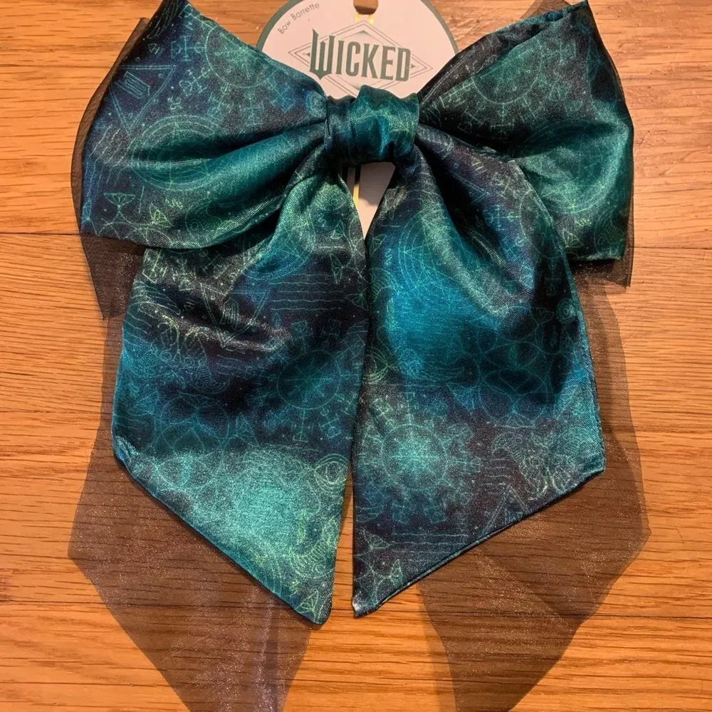Wicked Teal and Black Sheer Bow